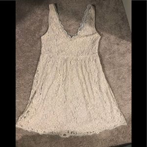 Gray lace baby doll dress